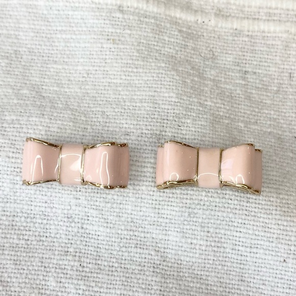 Kate Spade Stacked Bow Blush Pink Earrings - Picture 3 of 14